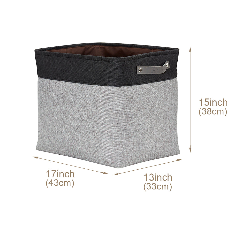 PRANDOM Extra Large Collapsible Storage Bins with Lids [3-Pack] Linen  Fabric Foldable Storage Baskets Boxes Organizer Containers Cube with Cover  for