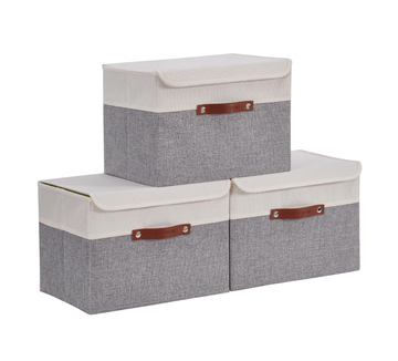 DECOMOMO Cube Storage Bins | 12x12 Storage Cube Bins Collapsible Storage  Cubes with Dual Handles for Organizing, Closet, Shelf, Nursery (Grey and