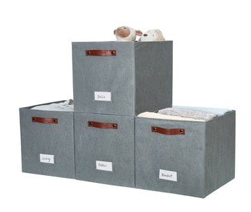 13x15 Kallax Storage Baskets | Textured Fabric Storage Bin for Toys | Closet Organizers for Kallax Shelves