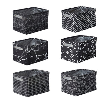 PRANDOM Large Stackable Storage Bins with Lids Fabric Decorative Storage Box Cubes Organizer Containers Baskets with Cover Handles Divi