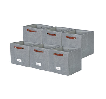 11”/13” Cube Storage Bins Collapsible Storage Basket | Textured Fabric Closet Organizers