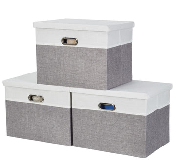 Large Storage Bin | Stackable Storage Box with Lid | Lidded Storage Bin