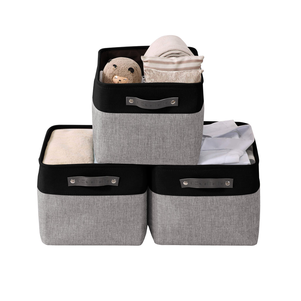 Fabric Storage Bins Collapsible Storage Baskets w/Handles | Spacious Closet Organizers