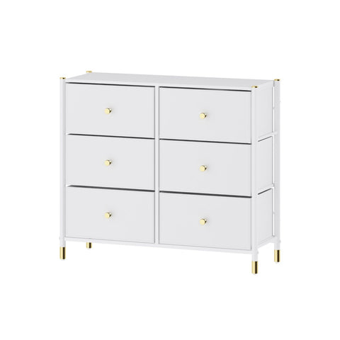 Tall Dresser Storage with Baskets | 3-Tier 6 Drawers | Chest of Drawers
