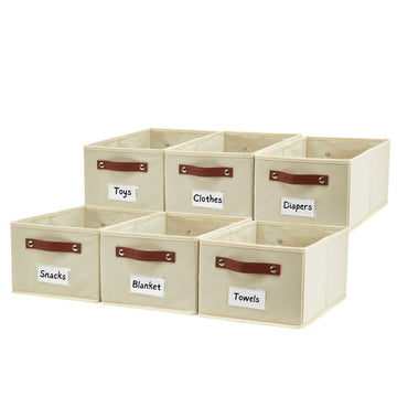 Rectangular Storage Baskets for Shelves with Label Holder