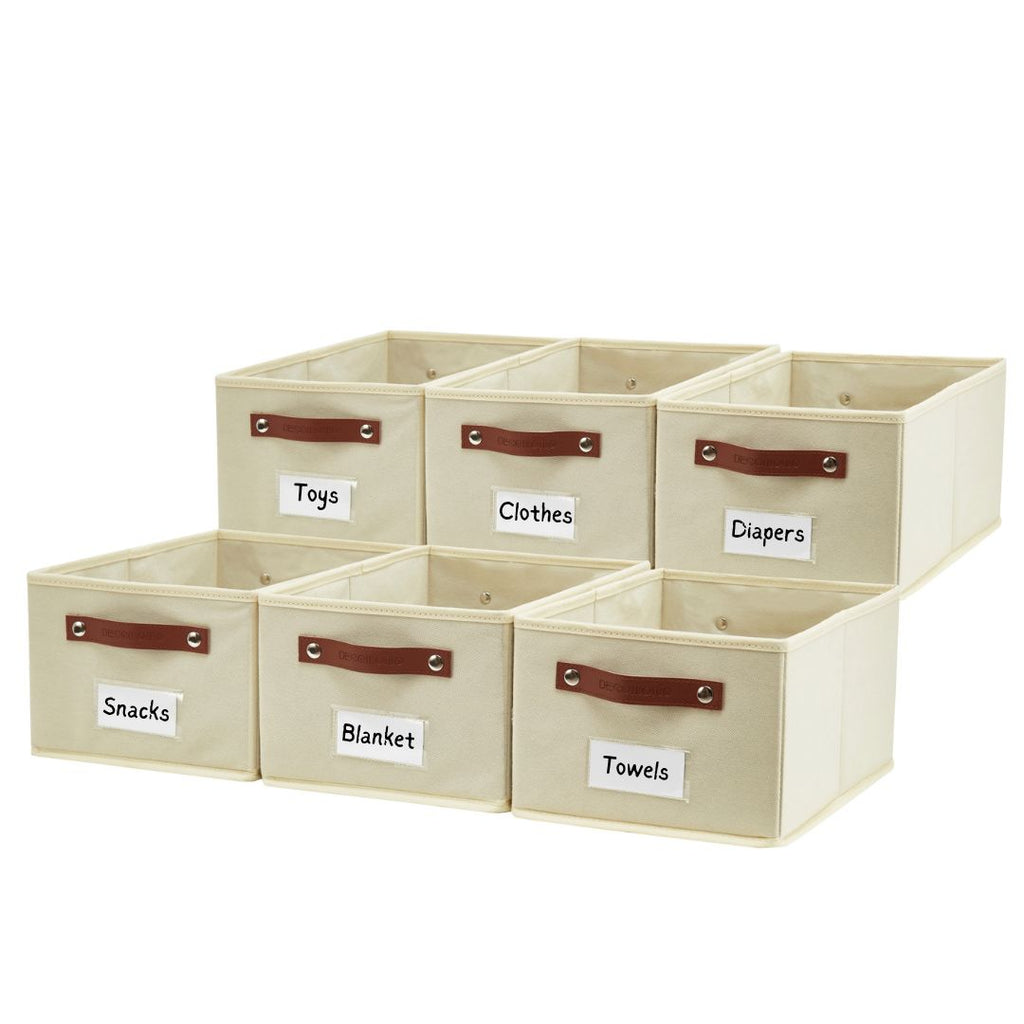 Rectangular Storage Baskets for Shelves with Label Holder