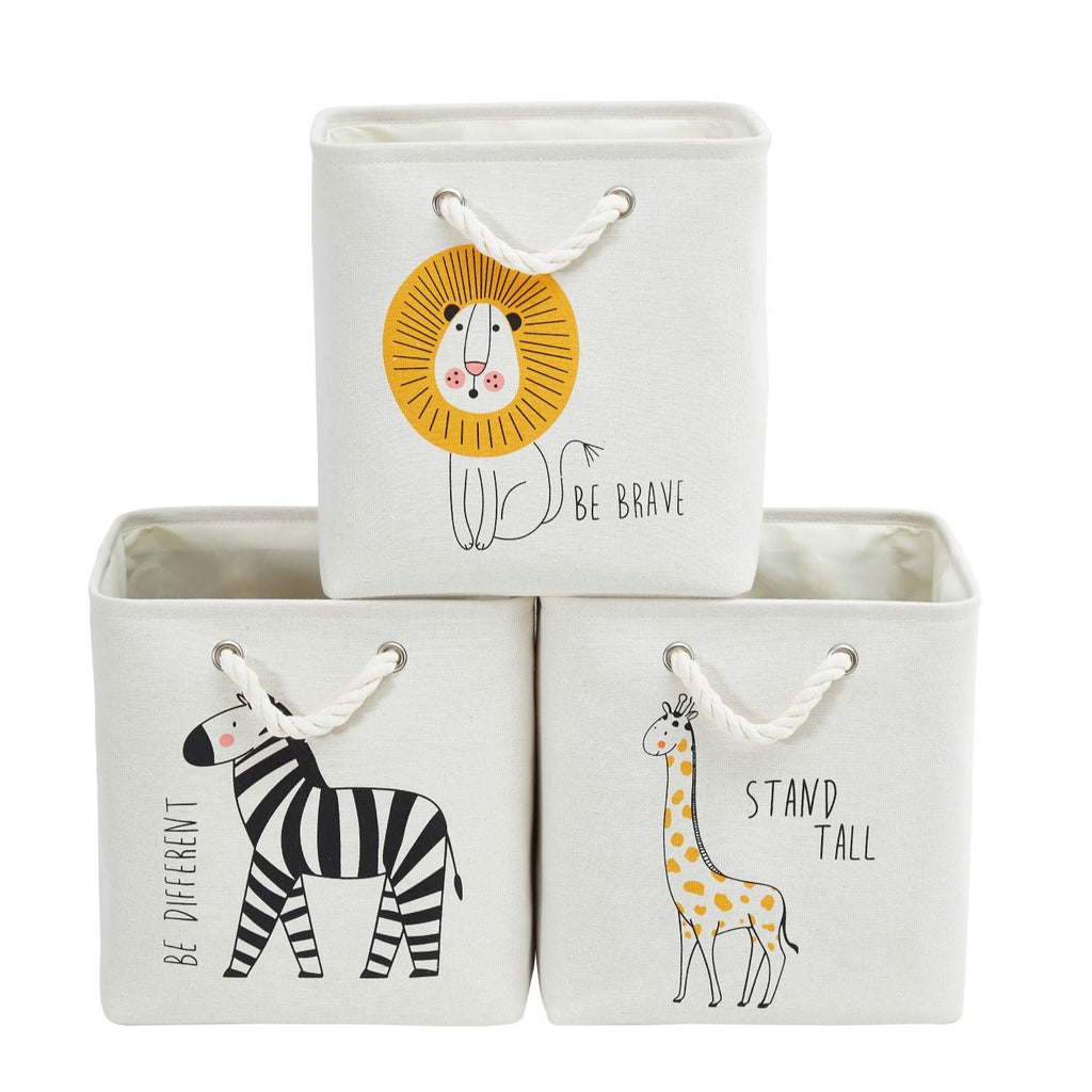 Animal Prints Toy Storage Baskets | Fabric Storage Bins for Nursery Organization