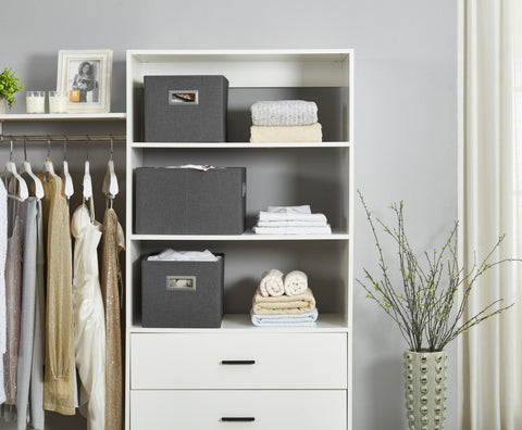 Premium Storage Baskets for Shelves | Robust Closet Storage Bins for Clothes, Books and Toy Organization