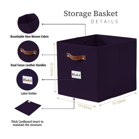13x15 Kallax Storage Baskets | Storage Bin for Toys | Closet Organizers for Kallax Shelves