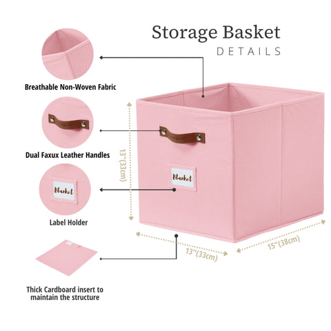 13x15 Kallax Storage Baskets | Storage Bin for Toys | Closet Organizers for Kallax Shelves