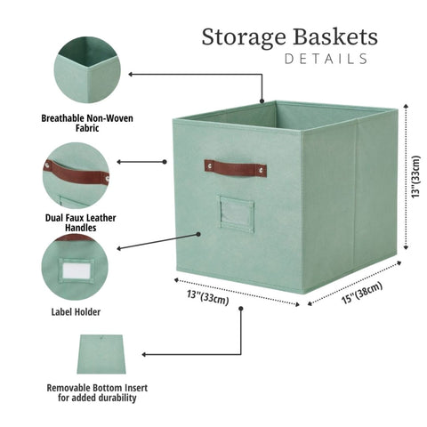 13x15 Kallax Storage Baskets | Storage Bin for Toys | Closet Organizers for Kallax Shelves