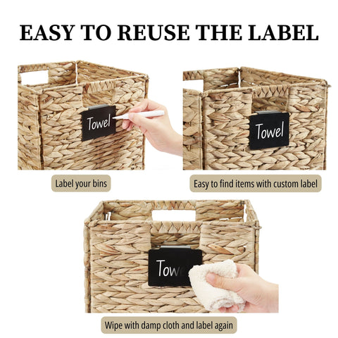 Natural Wicker Cube Storage Baskets - Set of 2