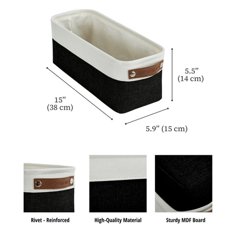 Small Fabric Storage Baskets | Bathroom Organizers | Underwear Organizer w/Handles