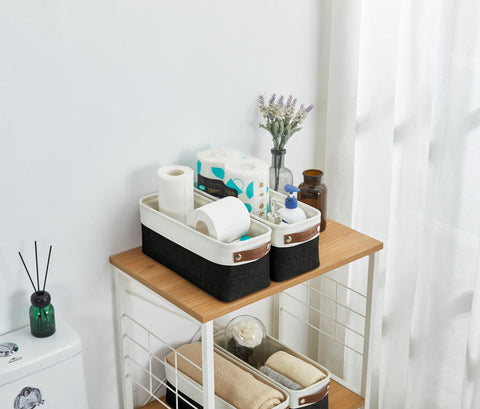 Small Fabric Storage Baskets | Bathroom Organizers | Underwear Organizer w/Handles