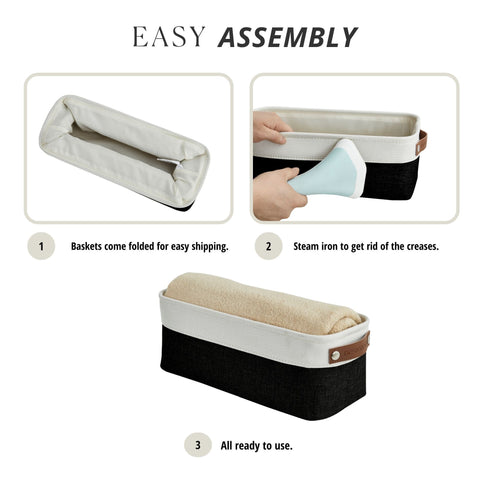 Small Fabric Storage Baskets | Bathroom Organizers | Underwear Organizer w/Handles