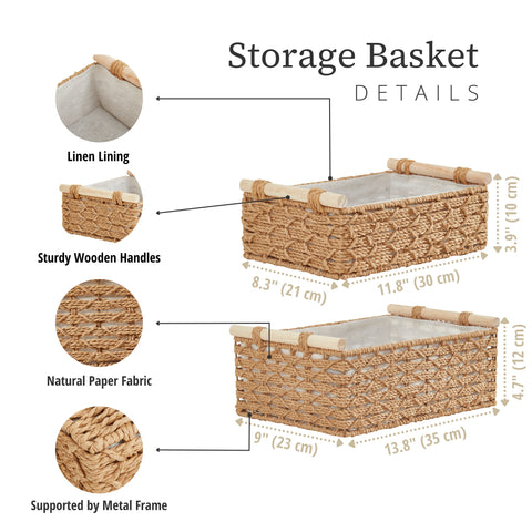Boho Rope Décor Storage Baskets - Home Décor Storage Basket