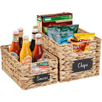 Water Hyacinth Decorative Basket for Home Decor - Multi-purpose Wicker Baskets