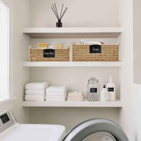 Reuseable Labels for Baskets and Containers - 20 Clip-on & 32 Sticker Labels