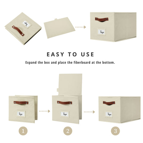 Foldable Storage Baskets for Shelves | Closet Storage Bins with Labels for Kids Toys, Bedroom, Laundry & Bathroom