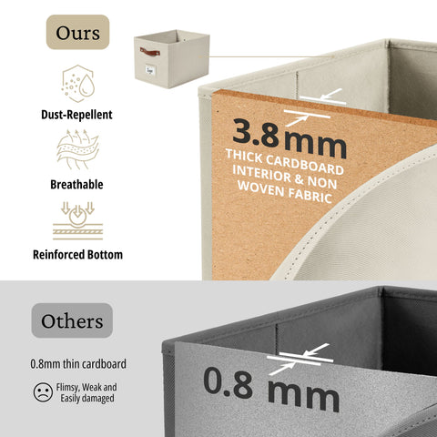 Foldable Storage Baskets for Shelves | Closet Storage Bins with Labels for Kids Toys, Bedroom, Laundry & Bathroom