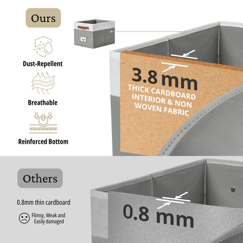 Foldable Storage Baskets for Shelves | Closet Storage Bins with Labels for Kids Toys, Bedroom, Laundry & Bathroom