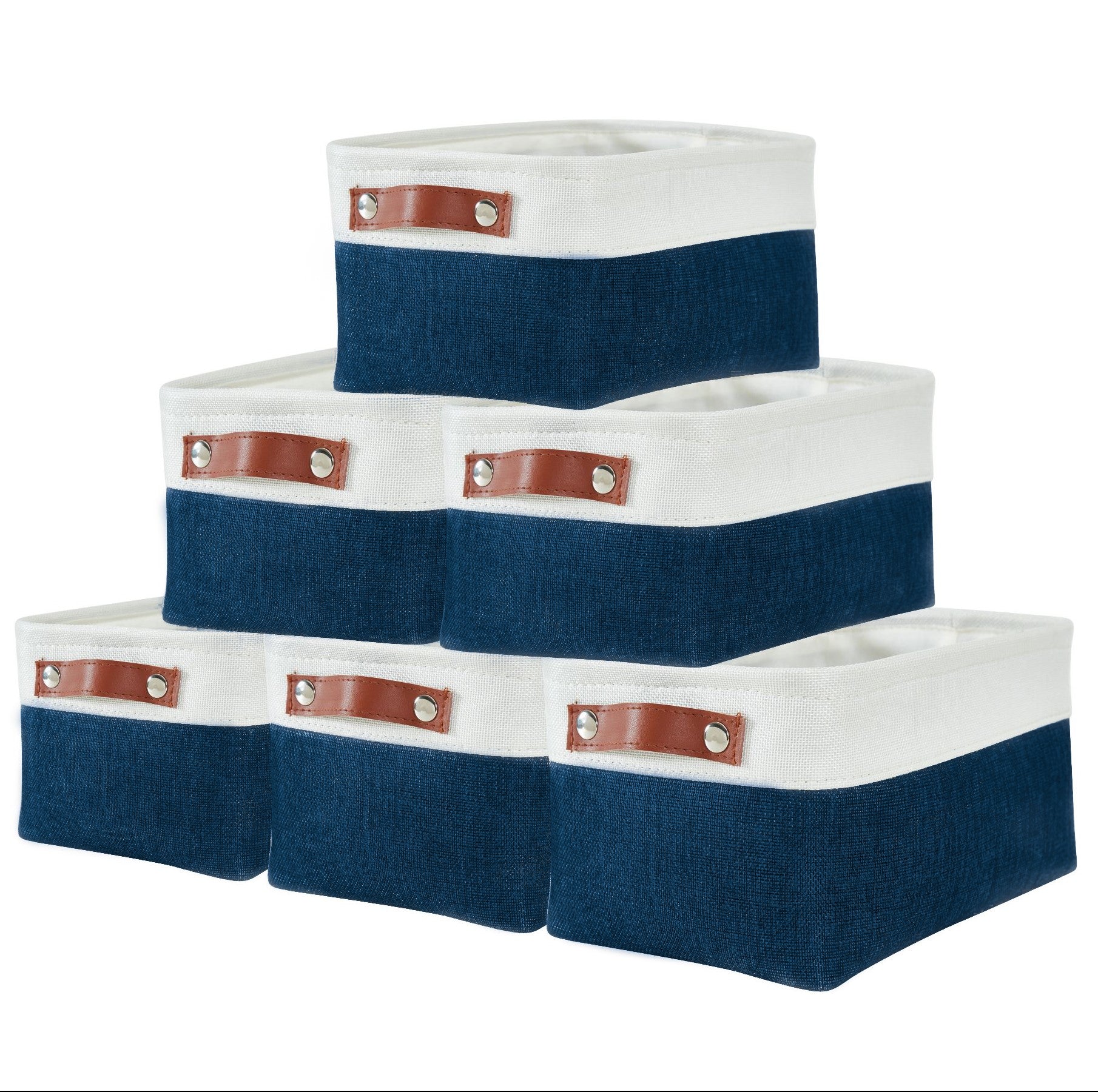 Small Storage Baskets Small Fabric Bins for Closet, 6 Pack