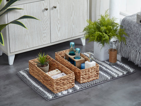 Water Hyacinth Decorative Basket for Home Decor - Multi-purpose Wicker Baskets
