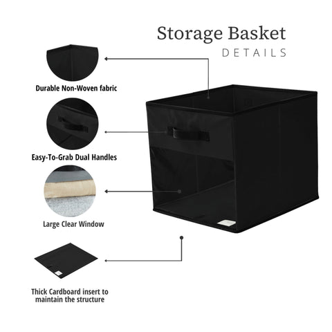 13x15 Kallax Storage Bins Collapsible Cubby Storage Baskets | Clear Storage Bin