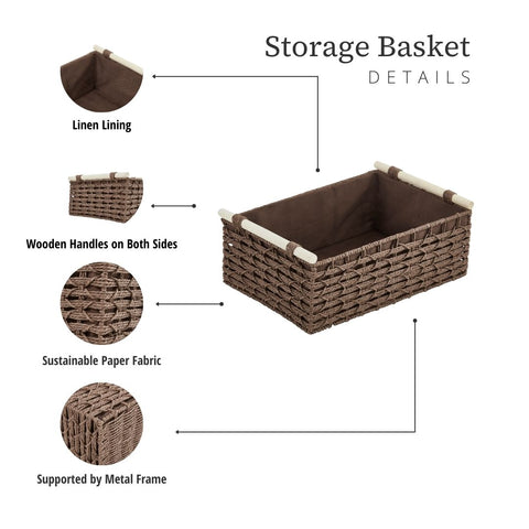 Boho Rope Décor Storage Baskets (3 Pack) - Home Décor Storage Basket