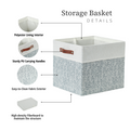 13x15 Fabric Storage Bins Collapsible Storage Basket | Sturdy Storage Organizer