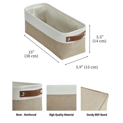 Small Fabric Storage Baskets | Bathroom Organizers | Underwear Organizer w/Handles