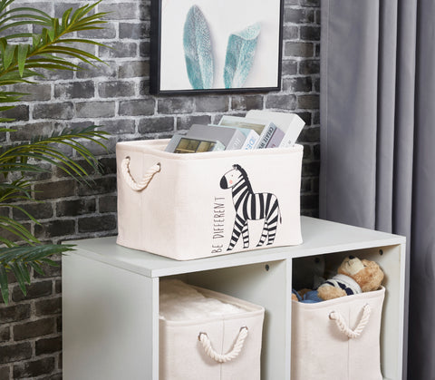 Animal Prints Toy Storage Baskets | Fabric Storage Bins for Nursery Organization