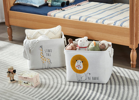 Animal Prints Toy Storage Baskets | Fabric Storage Bins for Nursery Organization
