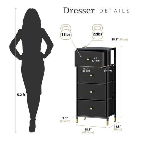 Chest of Drawers | Tall Dresser Storage w/Baskets | DECOMOMO Chest of Drawers | Tall Dresser Storage w/Baskets | DECOMOMO