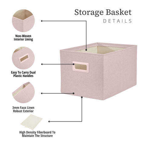 Premium Storage Baskets for Shelves | Robust Closet Storage Bins for Clothes, Books and Toy Organization