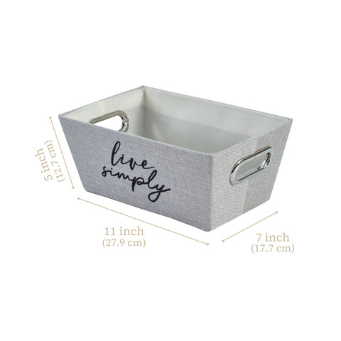 Nestable Storage Bin w/ Cut-out Handles | Patterned Small Storage Baskets
