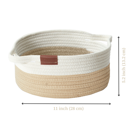 Medium Nested Cotton Rope Storage Basket (3 Pack) - Storage Organizer Woven Basket