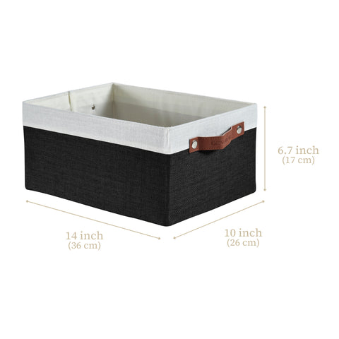 Medium Collapsible Sturdy Storage Basket w/Handles (3-Pack) - Shelf Organizer Bins