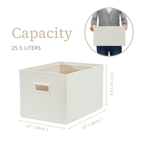 Premium Storage Baskets for Shelves | Robust Closet Storage Bins for Clothes, Books and Toy Organization