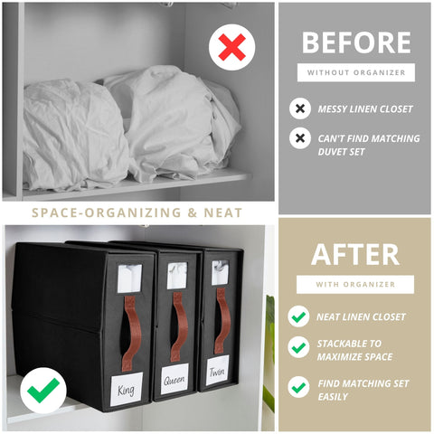 DECOMOMO Foldable Bed Sheet Organizers and Storage