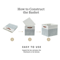 13x15 Collapsible Fabric Storage Bins Hard-Sides W/Handles - Fabric Storage Basket
