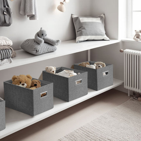 Premium Storage Baskets for Shelves | Robust Closet Storage Bins for Clothes, Books and Toy Organization