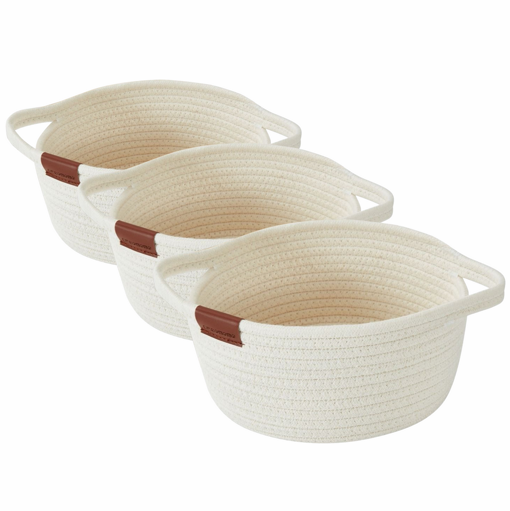 Medium Nested Cotton Rope Storage Basket | Storage Organizer Woven Basket