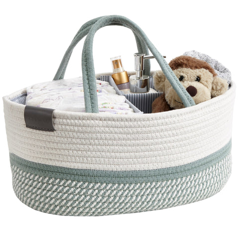 Diaper Caddy | Cotton Rope Storage Basket | DECOMOMO