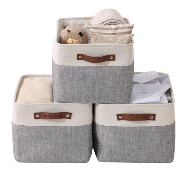 Fabric Storage Bins Collapsible Storage Baskets w/Handles | Spacious Closet Organizers