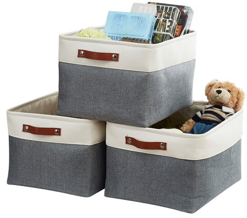 Fabric Storage Bins Collapsible Storage Baskets w/Handles | Spacious Closet Organizers