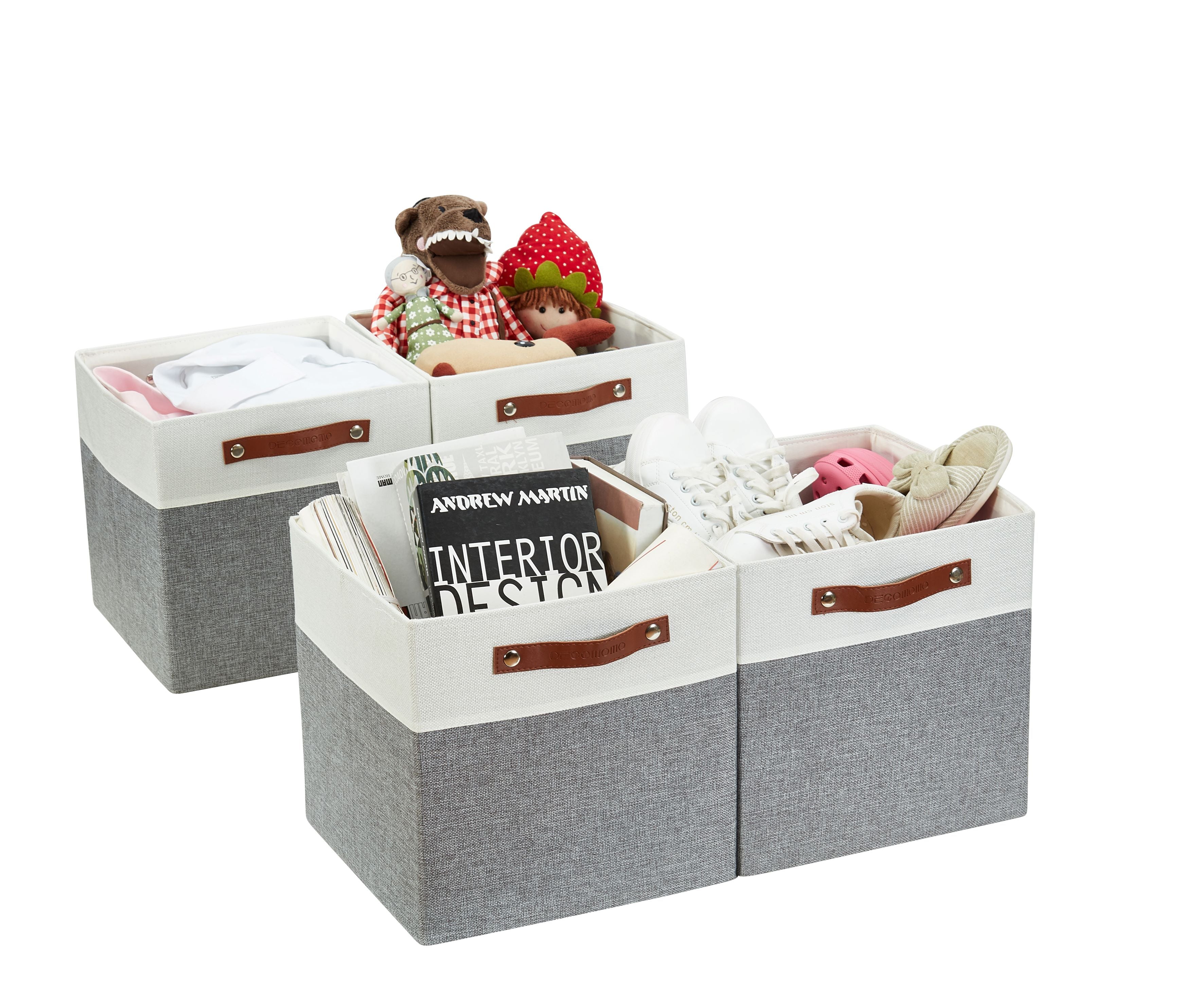 11"/12"/13" Cube Storage Bins Collapsible Fabric Storage Basket | Closet Organizers
