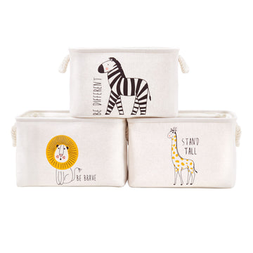 Animal Prints Toy Storage Baskets | Fabric Storage Bins for Nursery Organization