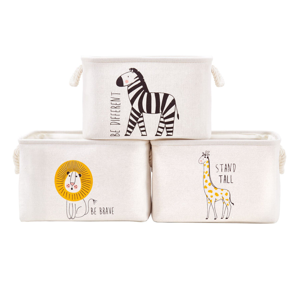 Animal Prints Toy Storage Baskets | Fabric Storage Bins for Nursery Organization