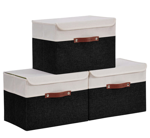 Stackable Fabric Storage Box with Lid | DECOMOMO